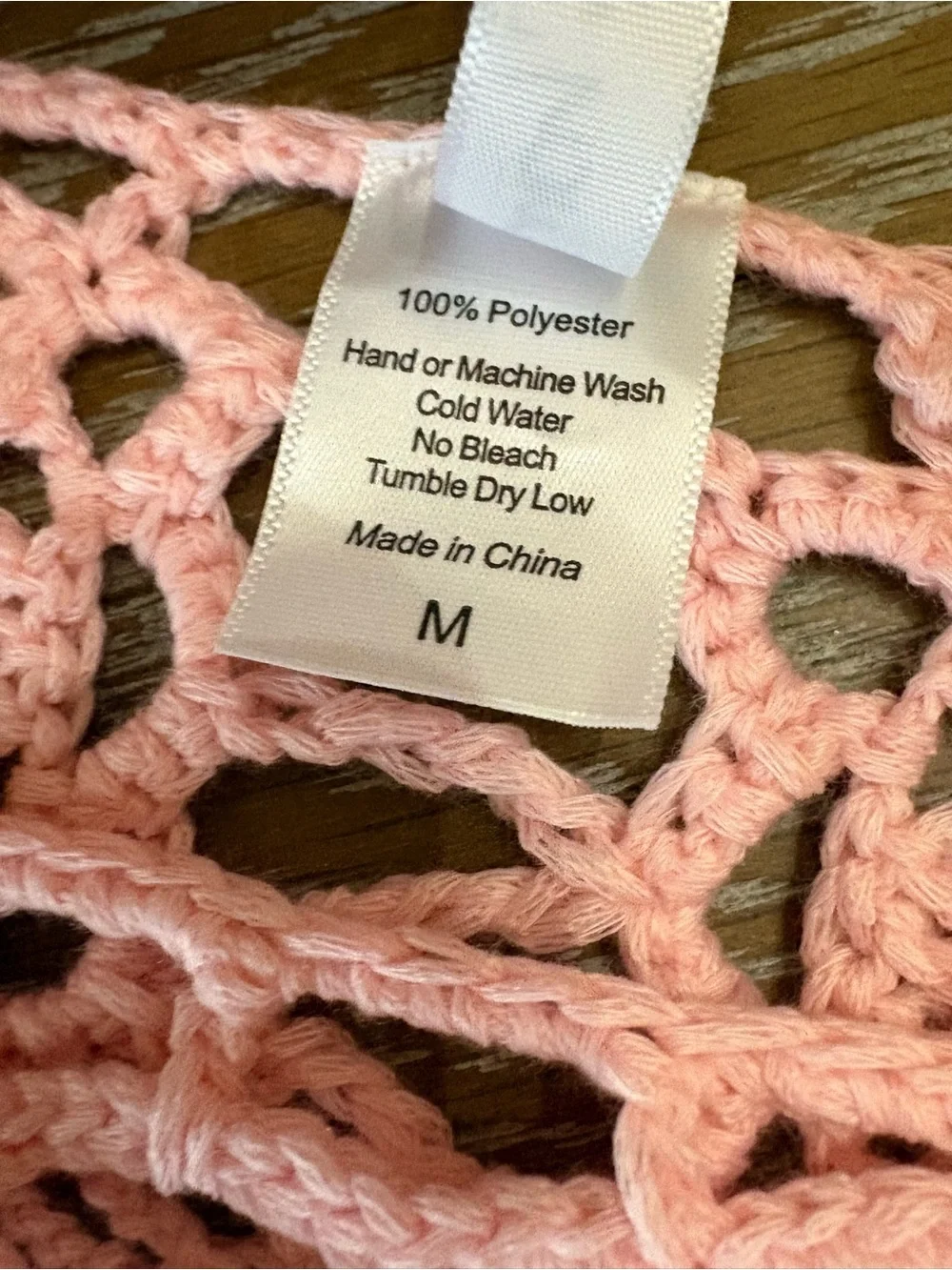 LUCY IN THE SKY Crochet Off Shoulder Two Piece Bikini Set in Pink Size Medium